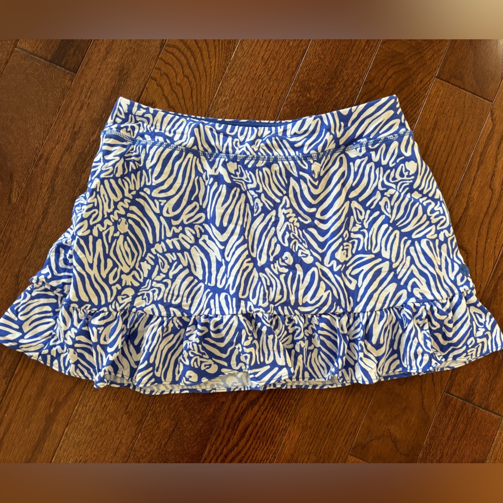Lilly Pulitzer Blue and White Zebra Print Skirt, size small